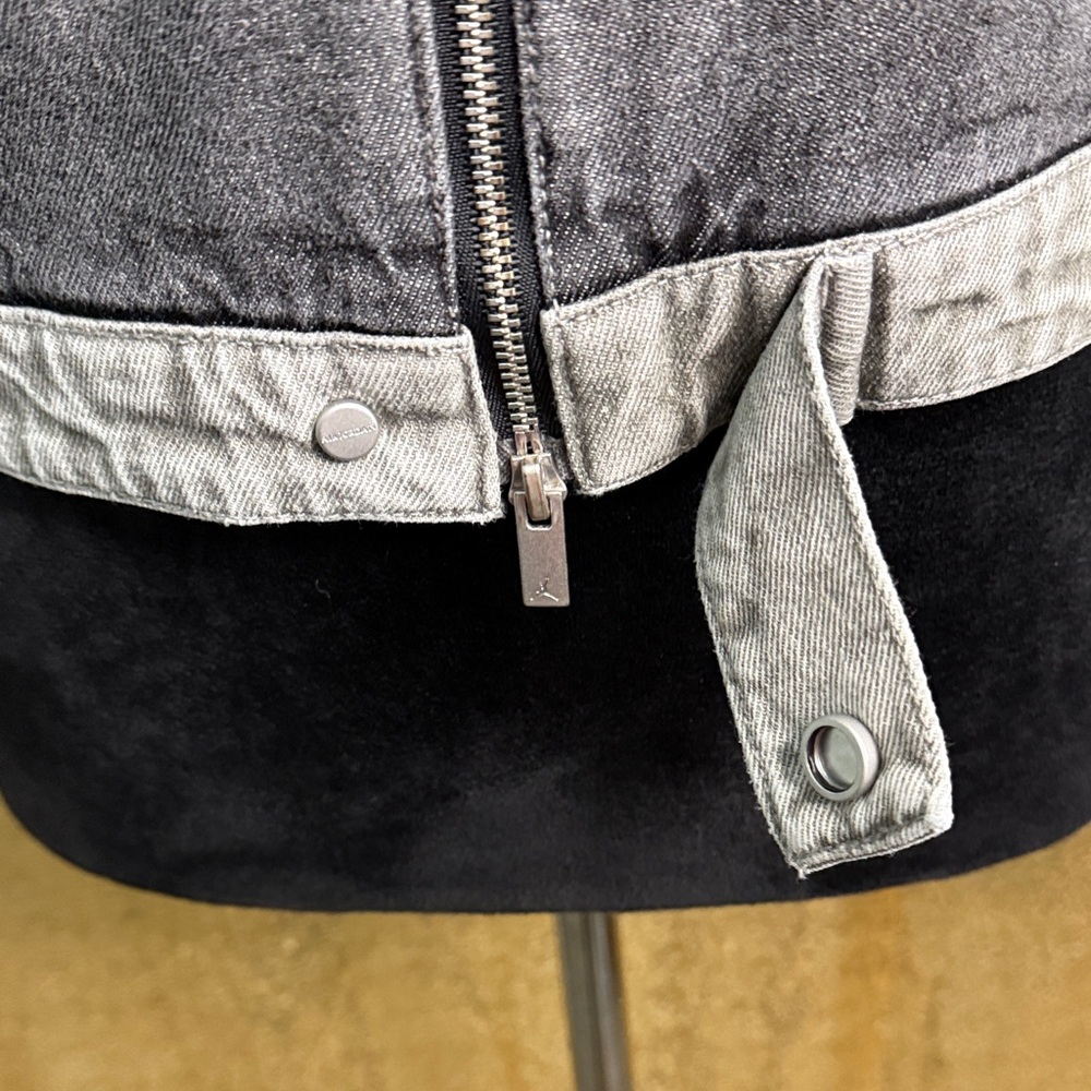 Nike Air Jordan Women's Moto Jacket black/Flat and pewter/gray colorway - Picture 4 of 16